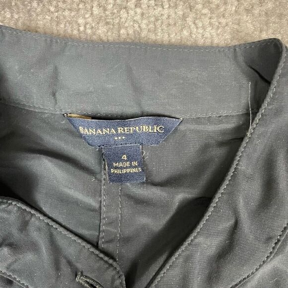 Banana Republic Factory Store Women Black Casual Dress 4 Cuffed Sleeves Midi - Picture 3 of 3